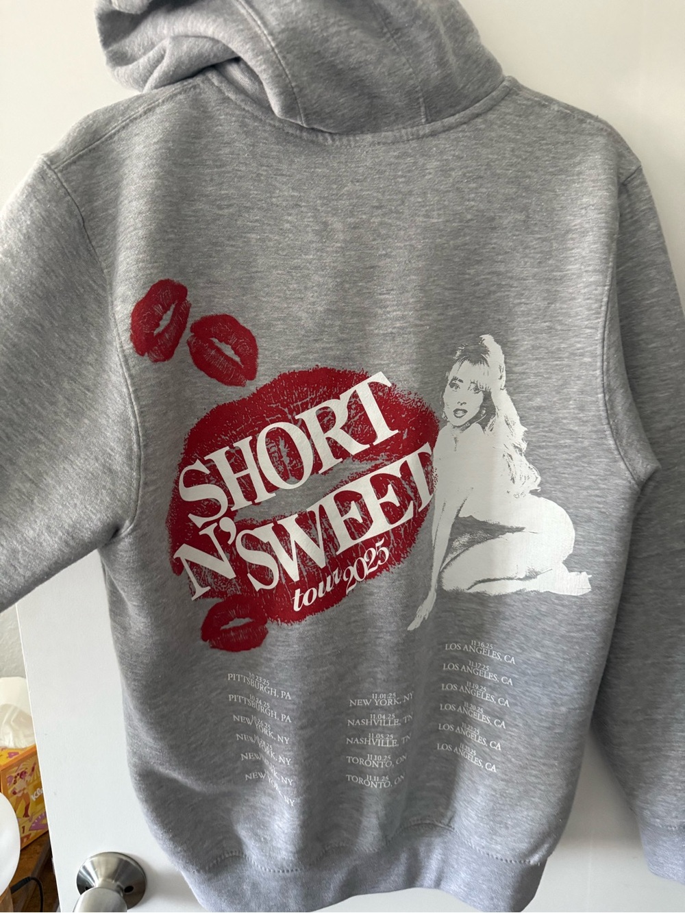 Sabrina Carpenter Gray Zip-Up Hoodie - Picture 3 of 4